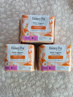 The Honey Pot Company Non-Herbal Regular Pads Wings 100% Organic Cotton BUNDLE